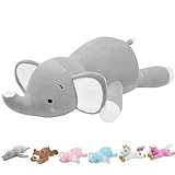 CSVBTRF 4.2lbs 23' Elephant Weighted Stuffed Animals, Elephant Plush Hugging Pillow for Gift, Grey Elephant Stuffed Animals (Grey, 23')