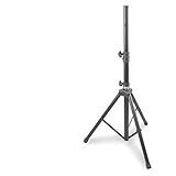 Pyle Universal Speaker Stand - Mount Holder Heavy Duty Rubber Capped Tripod, Adjustable Height from 36.2 x 58.0 inches; Locking Safety PIN and 35mm Compatible Insert; On-Stage or In-Studio Use- PSTND1,Black