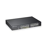 ZYXEL 24-Port PoE Switch Gigabit Ethernet Smart (GS1900-24EP) - Managed, with 12x PoE+ @ 130W, Rackmount, Limited Lifetime Protection