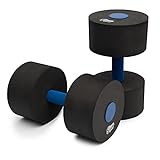 High-Density EVA-Foam Dumbbell Set, Water Weight, Soft Padded, Water Aerobics, Aqua Therapy, Pool Fitness, Water Exercise (Black Large)