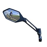 MEACHOW New Scratch Resistant Glass Lens,Handlebar Bike Mirror, Adjustable Safe Rearview Mirror, Bicycle Mirror (Silver Left Side) ME-005LS