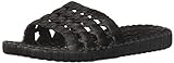 TECS Mens Quick Drying Lightweight Water Shoe for Beach, Showers, House Slipper, Dorms, Outdoor and Versatile Use with Open Toe, Rubber Sole, Black