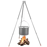 Naturehike Camping Tripod, Camping Cooking Tripod with Adjustable Hang Chain Heavy Duty Tripods with Storage Bag, Cooking Grill System for Outdoor Camping Campfire Cooking, 50 Inch