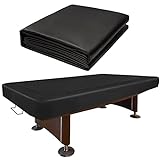 NEXCOVER Leatherette Billiard Pool Table Cover | 7 Foot Billiard Covers | Heavy Duty Cover for Pool Table | Waterproof Table Protector | UV Protection | Black Color.