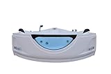 Empava 59 in. Acrylic Whirlpool Corner Bathtub Luxury 2 Person Hydromassage Water Jets Soaking Massage SPA Double Ended Tub