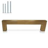 DCC Home Decor Stainless Steel 3 Pk- 5.5' and 5' Hole to Hole Square Kitchen Cabinet Drawer Dresser Pull in Brushed Brass…