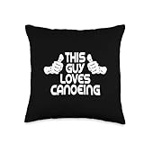 Canoe Paddling Rafting Kayak Canadian Team Outfit Kayak Boat Paddling Whitewater This Guy Loves Canoeing Throw Pillow, 16x16, Multicolor