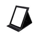 PNVXNUS Folding Travel Mirrors, Vanity Mirror with Desktop Standing,Personal Portable Makeup Mirror (Black)