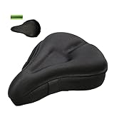 ANBOVES Gel Bike Seat Cover for Women Men Soft Silicone Bicycle Saddle Pad, Most Comfortable Exercise Bike Seat Cushion with Water & Dust Cover Fits Exercise Mountain Road Spin Indoor Outdoor Bike