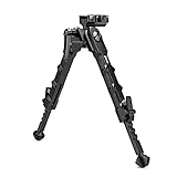 Zeadio Tiltable Pivot Bipod with Quick Detach Throw Lever Mount for Picatinny Weaver Rail, 7 to 10 Inches (F19P)