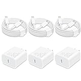 Fast Charger for i Phone 14/13/12/11 [MFi Certified] - 20W USB C Wall Charger Block Fast Charging with 6Ft Charger Cord Compatible with i Phone 14/13/12/11/X Series, i Pad & More [3Pack]