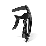 D'Addario Accessories Guitar Capo – NS Tri Action - For 6-String Electric and Acoustic Guitars – Micrometer Tension Adjustment for Buzz-Free, In-Tune Performance – Integrated Pick Holder, Black (PW-CP-09)