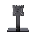 XINLEI Universal TV Stand Base, Table Top TV Stand for 17-43 Inch LCD/LED TVs, Height Adjustable Monitor Mount Stand with Tempered Glass Base Holds up to 88lbs VESA 200x200mm, TS103