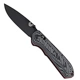Benchmade 560BK-1 - Freek 560-1, EDC Folding Knife, Drop-Point Blade, Manual Open, Axis Locking Mechanism, Made in USA, Coated, Straight, Gray/Black