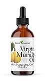 Organic Unrefined Marula Oil | Glass Bottle | Imported From South Africa | 100% Pure | Cold Pressed | Extra Virgin | For Hair, Skin & Nails | Non-GMO | Fair Trade (4 fl oz Glass Bottle)