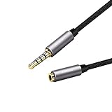 Anbear Headphone Extension Cable 4FT, Gold Plated 3.5mm Stereo Audio Cable(Hi-Fi Sound) Male to Female Nylon Braided Audio Cord Extension Cable Compatible with iPad,Smartphones,Tablets,Media Players
