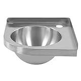 Srum Wall Mount Kitchen Sink, 12'' x 12'' Triangle Stainless Steel Bathroom Corner Basin Sinks, Mini Vanity Hand Wash Bar Sink Single Bowl Sink for Kitchen RV Caravan Camper Boat