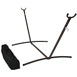 Sunnydaze Brazilian Portable Steel Hammock Stand with Carrying Case - 400-Pound Capacity - Bronze Finish