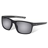 KastKing Toccoa Polarized Sport Sunglasses for Men and Women, Matte Blackout Frame, Smoke Lens