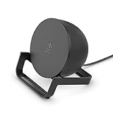 Belkin Quick Charge Wireless Charger + Bluetooth Speaker - Qi-Certified Charger Stand for iPhone, Samsung Galaxy & More - Charge While Listening to Music, Streaming Videos, & Video Calling - Black