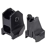 Tactical Fixed Front Rear Iron Sight Combo Set,D Scope Sight for Picatinny Mount (Black)