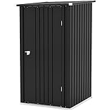 Patiowell 3 x 3 FT Outdoor Storage Shed,Small Garden Tool Storage Shed with Sloping Roof and Single Lockable Door, Outdoor Shed for Backyard Garden Patio Lawn