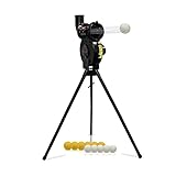 PowerNet Launch F-lite Baseball and Softball Pitching Machine | Variable Speed Throws Up to a Simulated 90 MPH | Pitches Consistent Strikes | Adjustable Height and Angles