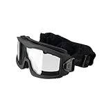 Lancer Tactical AERO Airsoft Tactical Safety Goggles -3mm Dual Pane Lens, Anti-Fog Glasses for Hunting and Cycling-One Len (Black/Clear)