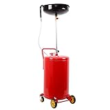MERXENG 20 Gallon Upright Portable Oil Lift Drain with Oil Pan Funnel, for Changing Car and Truck Motor Oil, Adjustable Height, Oil Drain Container Adjustable Funnel Height, Redgreen