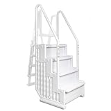 Aqua Select Everest Swimming Pool Step and Outside Flip Up Ladder System - White Steps