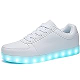 SANYES USB Charging Light Up Shoes Sports LED Shoes Dancing Sneakers SYDB551-White-37