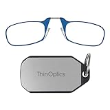 ThinOptics unisex adult Keychain Case + Reading Glasses, Blue, 44 mm US