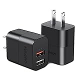 USB Charger 5v 2.4a,Cabepow [2Pack] Dual Port 12W USB Wall Plug,Charger Block Adapter Cube Replacement for iPhone Xs/XS Max/XR/X/8/7/6/Plus iPad Pro/Air/Mini, Galaxy9/8/7(ETL Certified) Black