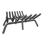 Mr IRONSTONE Fireplace Grate 21 inch Solid Steel Heavy Duty Fireplace Log Grates 3/4' Bar Grates Outdoor/Indoor Wrought Iron Burning Rack Holder