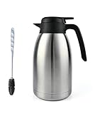 Heritage66 Stainless Steel Thermal Coffee Carafe Triple Wall Thermal Vacuum insulated 12 hours heat Retention/24 hours cold Retention Tea, Water, and Coffee Dispenser (2 Liter 68 Oz)