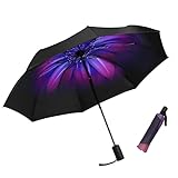 Compact Travel Umbrella,Windproof Waterproof Stick Umbrella Anti-UV Protection Golf Umbrellas(Orchid)