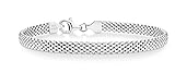 Miabella 925 Sterling Silver Italian 5mm Mesh Link Chain Bracelet for Women, 6.5, 7, 7.5, 8 Inch Made in Italy (7.0 Inches)