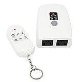 TEKLECTRIC Indoor Remote Control Outlet with Countdown Timer, 100 FT RANGE Wireless Auto Shut Off Safety Outlet for Appliances & Electrical Devices, Christmas Lights - 1000 Watt 15A Heavy Duty
