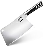 Utopia Kitchen 7 Inch Cleaver Knife Chopper Butcher Knife Stainless Steel for Home Kitchen and Restaurant (Black)