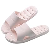 GuanZo Shower Slipper, Quick Drying Non-Slip Slippers, Bathroom House and Pool Sandals, in-Door Slipper for Gym, Soft Sole (M 6-7 US Men / 7-8 US Women, Pink)