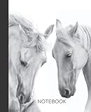 Horse Notebook Composition Journal for writing, Great Gifts for All Horse Lovers Women Girls Teens Adults Boys Cute Lined Notebook: White Horses ... journal notebook, 122 pages (7.5' x 9.25')
