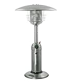 Hiland HLDS032-B Portable Table Top Patio Heater, 11,000 BTU, Use 1lb or 20Lb Propane Tank, Stainless Finish