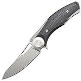 Eafengrow Dark Folding Knives D2 Blade Plating Titanium Steel Handle Flipper Camping Outdoor Knife EDC Tool (black)