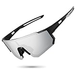 STORYCOAST Polarized Sports Sunglasses for Men Women,Bike Glasses Cycling Mountain Bike Sunglasses UV403 Protection Black-Silver