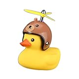 Duck Bike Bell, Kids Bike Horn, Cute Bicycle Lights Bell Squeeze Horns for Toddler Children Adults Cycling Motorcycle Yellow Duck Light Rubber Duck Helmet Toys