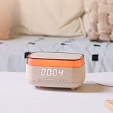 Bluetooth Speaker Alarm Clock with Night Light,6 in 1 Wireless Charging Station for iPhone 15/Samsung Series,Clock for Bedroom Adjustable 3 Levels Digital Brightness Touch Snooze Sleep Timer 12/24H