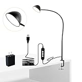 CeSunlight Clamp Lamp, Clip on Lamp, Desk Lamp with Clamp, 12W, 1300 LMS, 3 Color Modes, 10 Brightness Levels, 30 Inches Long Gooseneck Light, Perfect for Sewing, Reading, Home, Office