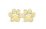 Dog Paw Print Earrings, Dainty Dog Earrings, Puppy Earrings For Owners Of All Dog Breeds, Dog Paw Earrings For Women, Veterinarian Gifts For Women (Gold Tone)