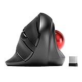 MicroPack Wireless Trackball Mouse, 2023 New Upgrade Ergonomic Mouse with Wireless Vertical Rollerball Computer Mouse, 3 Adjustable DPI, Easy Thumb Control for PC, Laptop, Mac, Windows - Black
