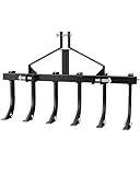 Plow Scarifier Implement, Removable Tractor Cultivator with 6 Scarifier Shanks, 48 Inches, 3 Point Tiller for CAT-0 & CAT-1 ATV/UTV